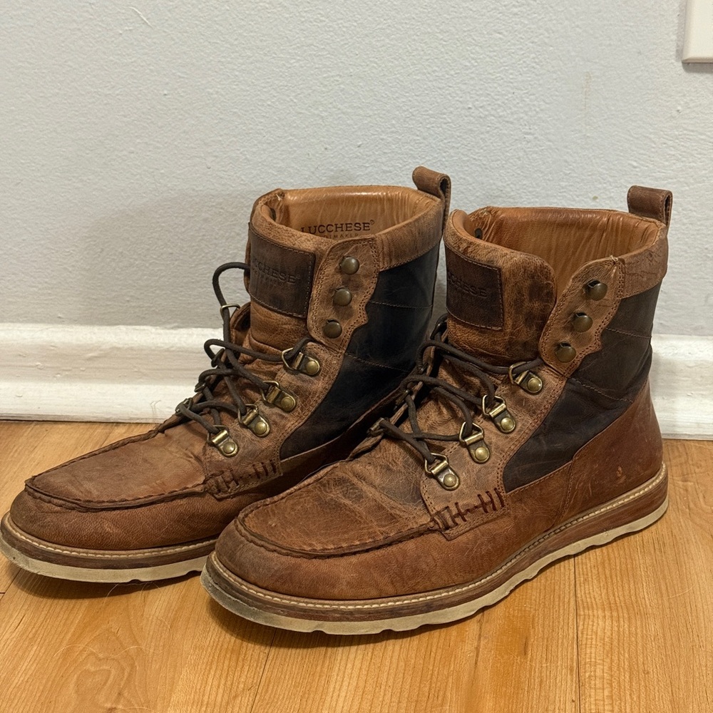 Lucchese Men's Mad Dog Goat Moc Toe Lace Up Boots